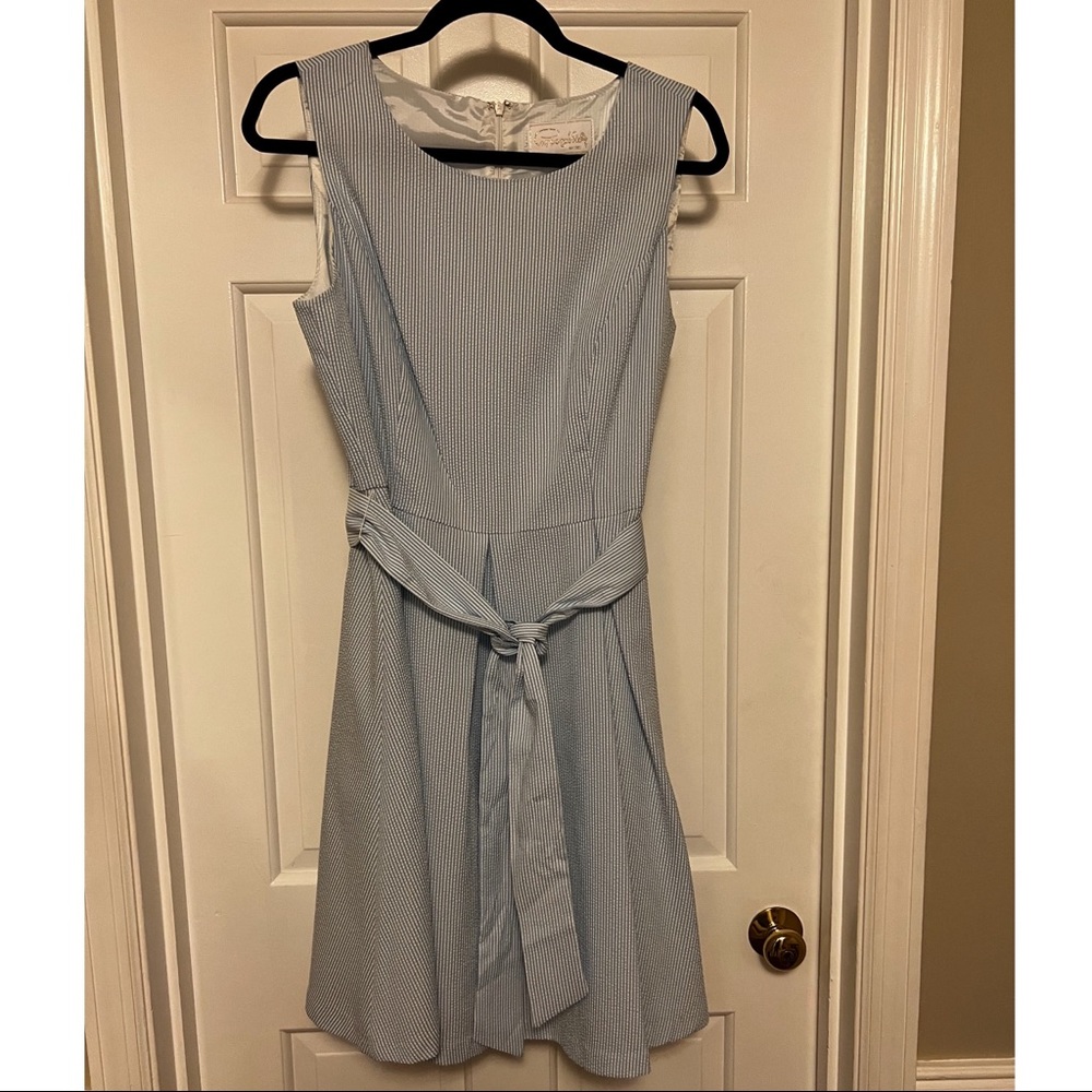 NEW NEVER WORN Pappagallo Seersucker Fit and Flare Dress 10